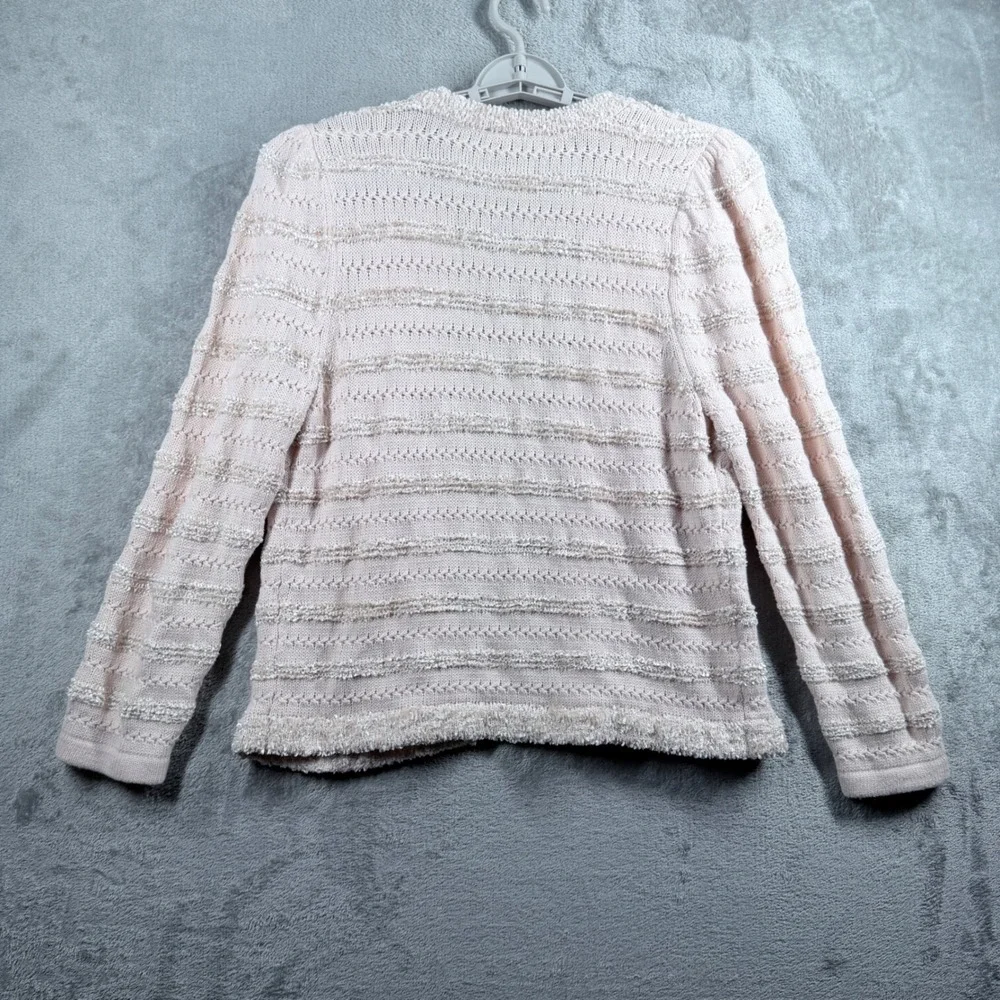 Ann Taylor Factory Textured Knit Jacket Blush‎ Coquette Parisian Chic Size Small